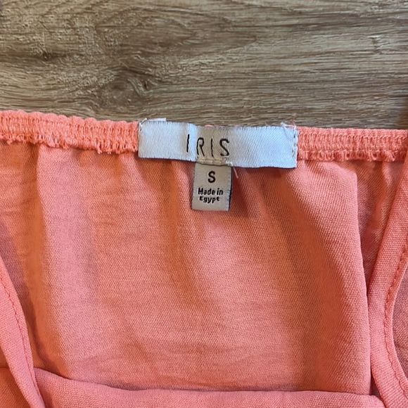 Iris Scalloped Trim Orange Airy Crepe Knit Cami Sleeveless - Picture 5 of 6